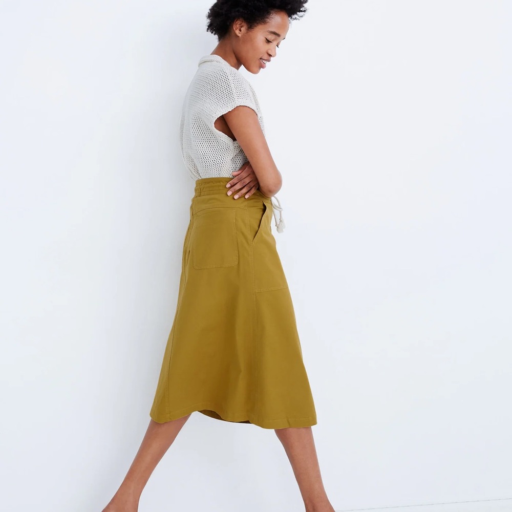 Madewell Women’s Tie-Waist Utility Midi Skirt - Picture 2 of 9